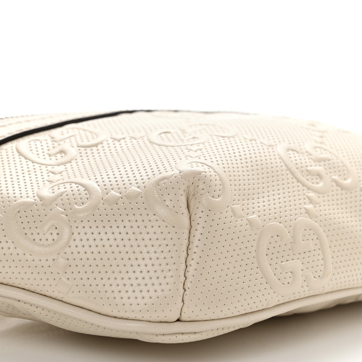 Calfskin GG Tennis Embossed Belt Bag Mystic White