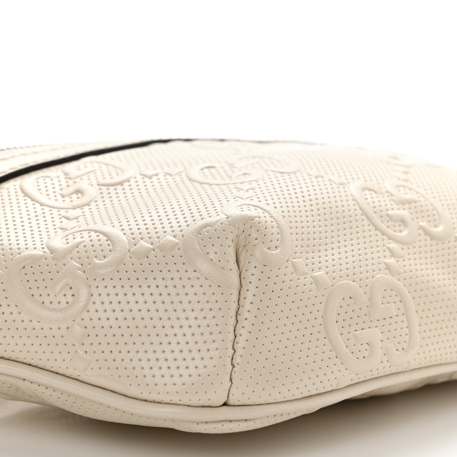 Gucci Calfskin GG Tennis Embossed Belt Bag Mystic White 9 of 10