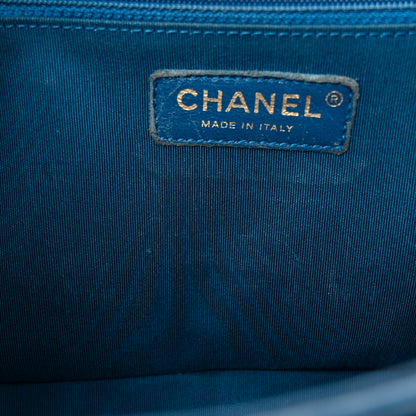 Chanel Lambskin Chevron Quilted New Medium Boy Flap Blue 12 of 20