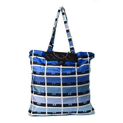 Chanel Caviar Fabric Quilted Foldable Tote With Chain Black Multicolor 2 of 14