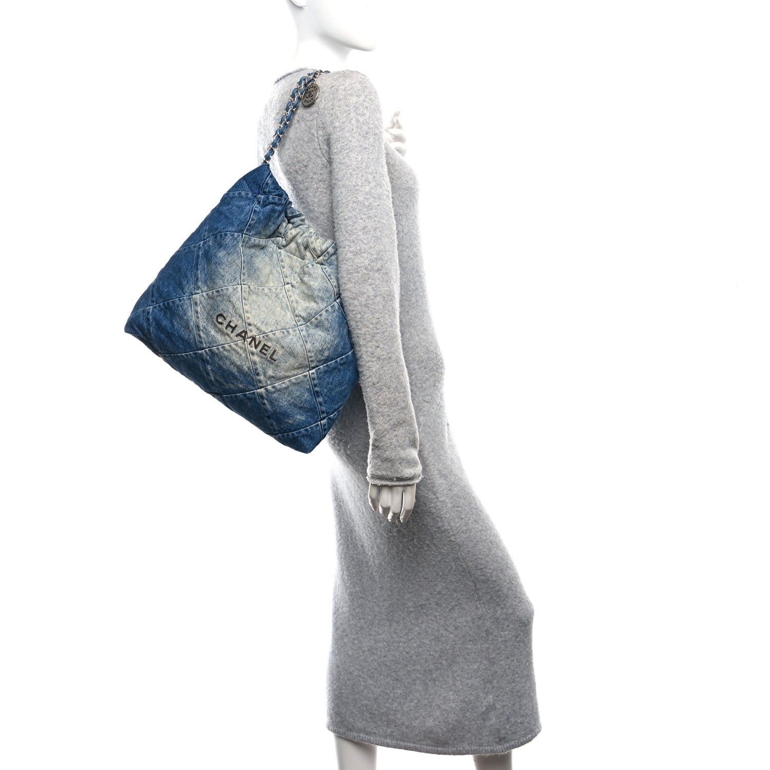 Chanel Denim Quilted Chanel 22 Blue 2 of 11