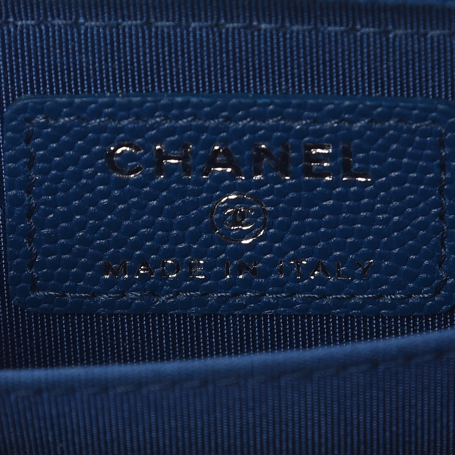 Chanel Caviar Quilted Boy Zip Around Coin Purse Wallet Dark Blue 6 of 8