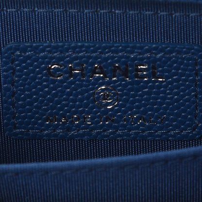 Chanel Caviar Quilted Boy Zip Around Coin Purse Wallet Dark Blue 6 of 8
