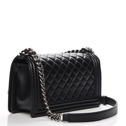 Chanel Lambskin Quilted Medium Boy Flap Black 3 of 8