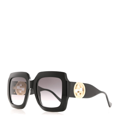 Gucci Acetate Square Frame Chain Sunglasses GG1022S Black 1 of 8