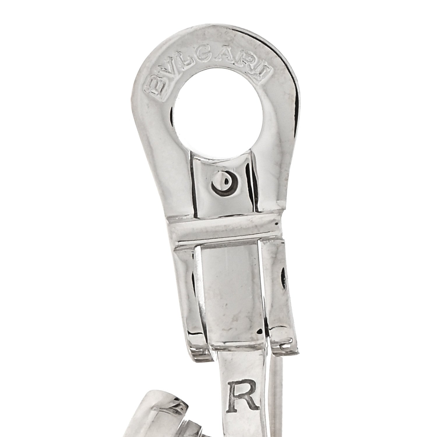 Bulgari 18K White Gold B.Zero1 Hoop Earrings 4 of 5