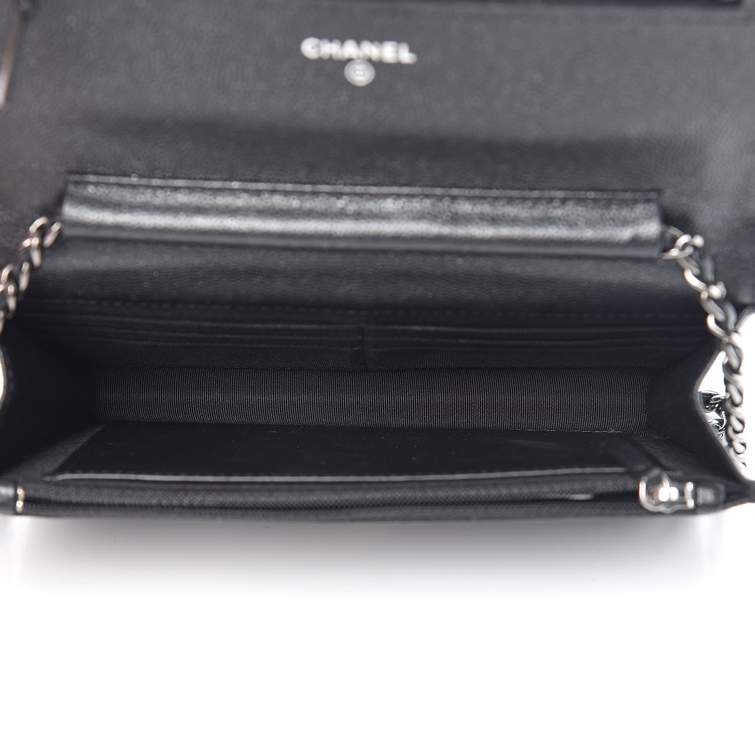 Chanel Iridescent Caviar Quilted Wallet On Chain WOC Black 6 of 11