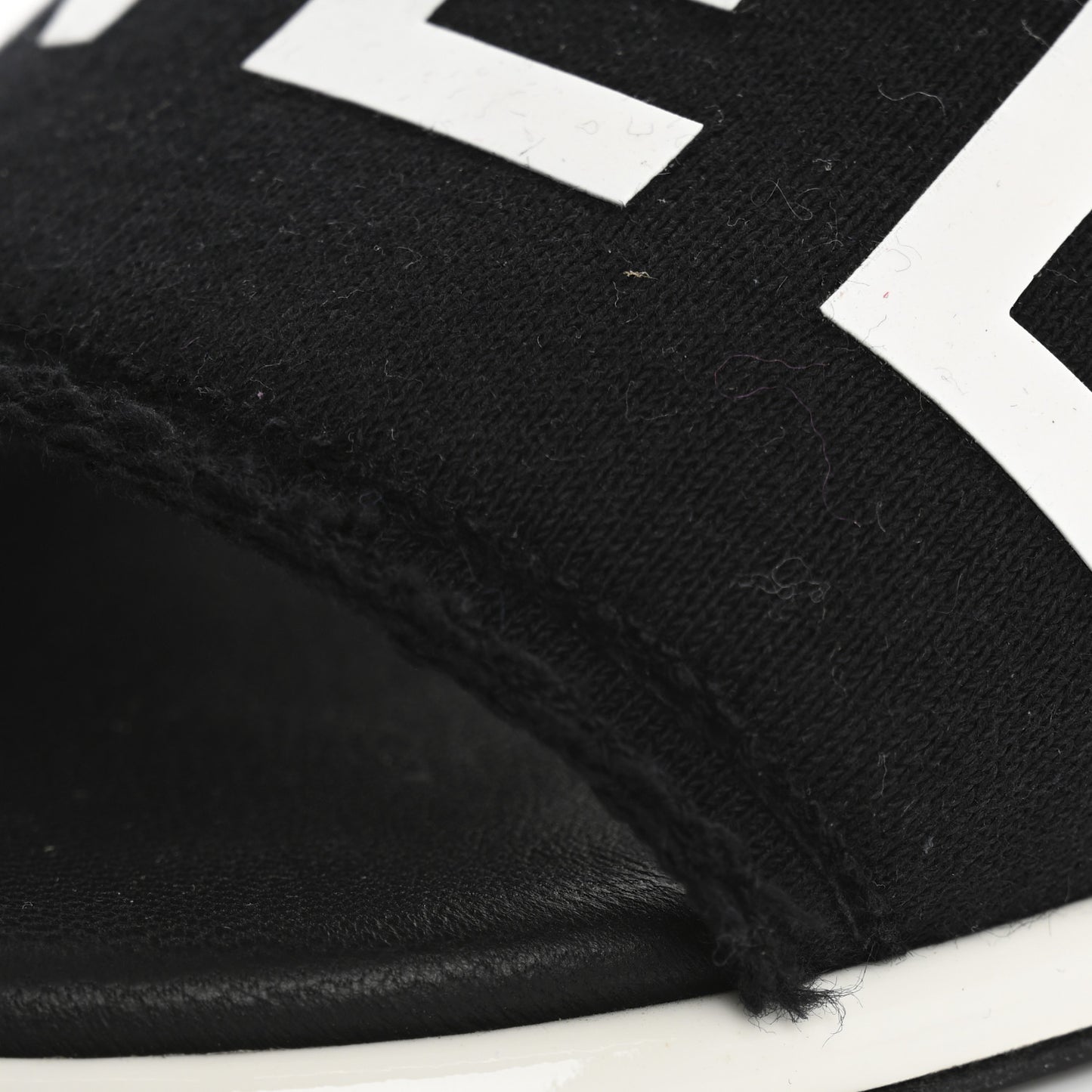 Cotton Logo Mule Sandals 39.5 Black White