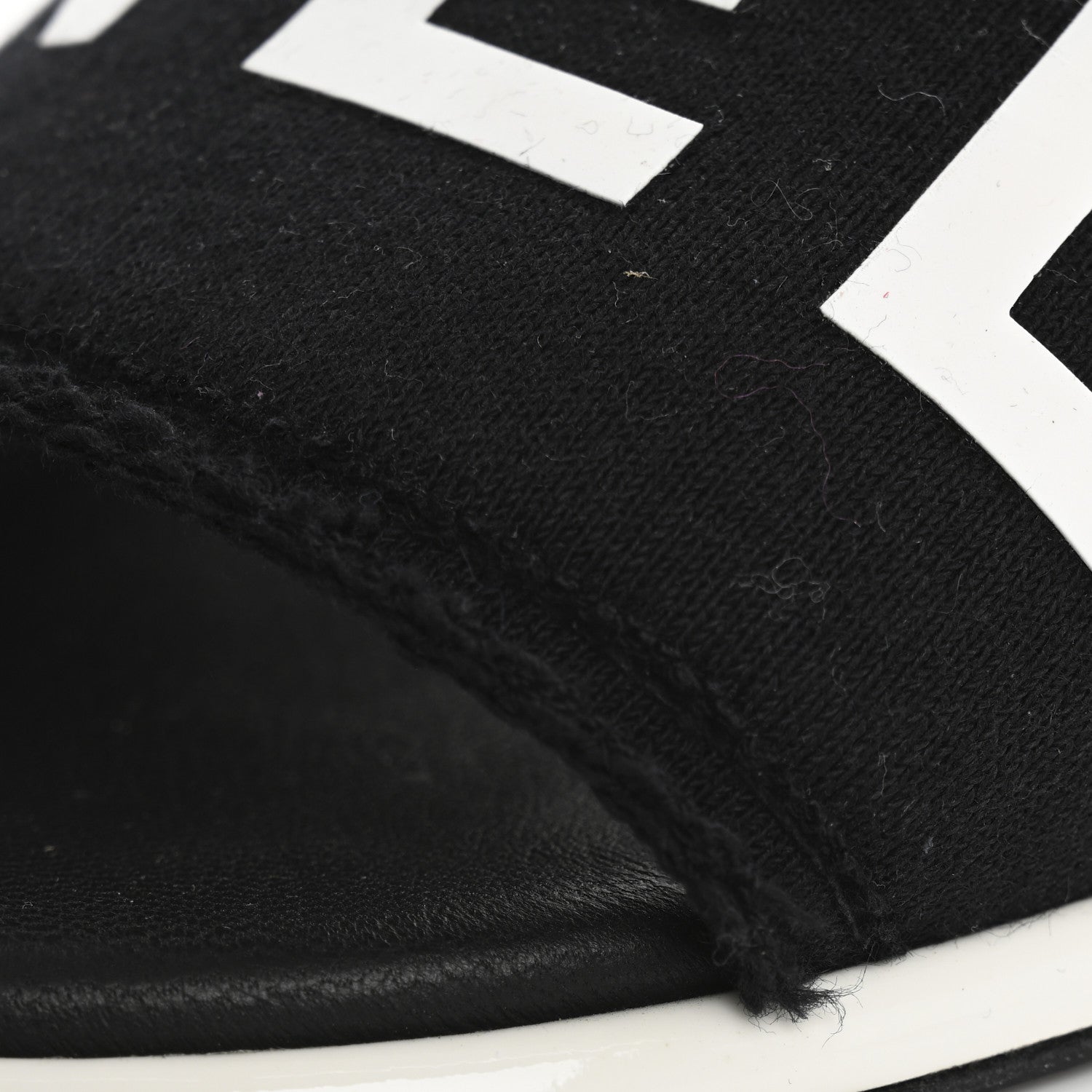 Chanel Cotton Logo Mule Sandals 39.5 Black White 10 of 15