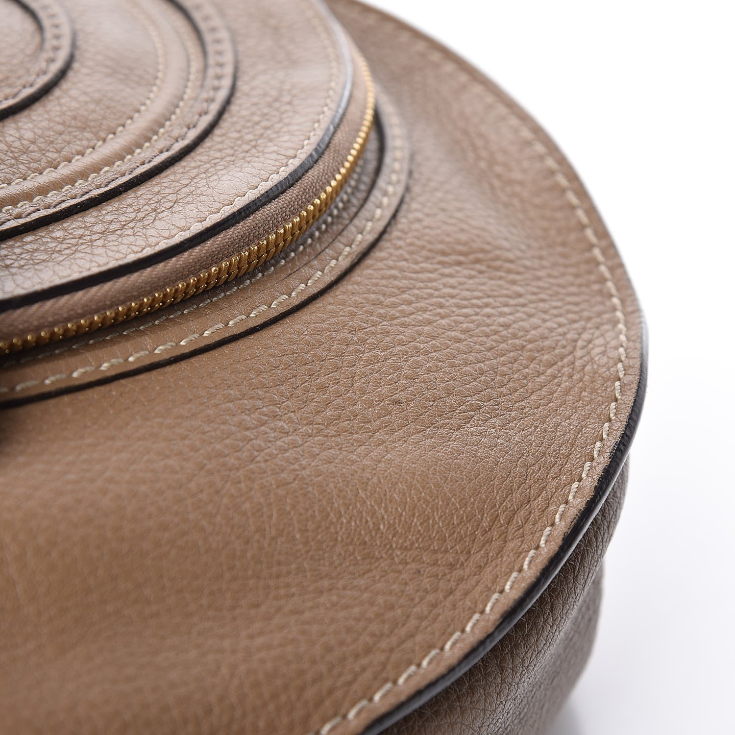 Chloe Calfskin Medium Marcie Round Zip Crossbody Bag Nut 10 of 18