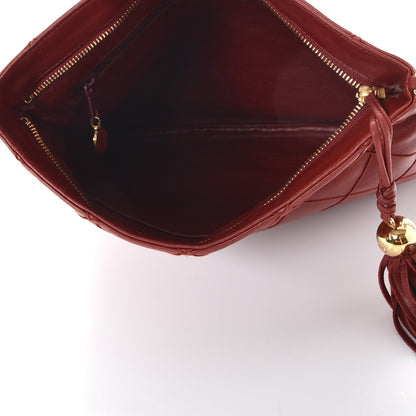 Chanel Lambskin Stitched Tassel Shoulder Bag Red 6 of 11