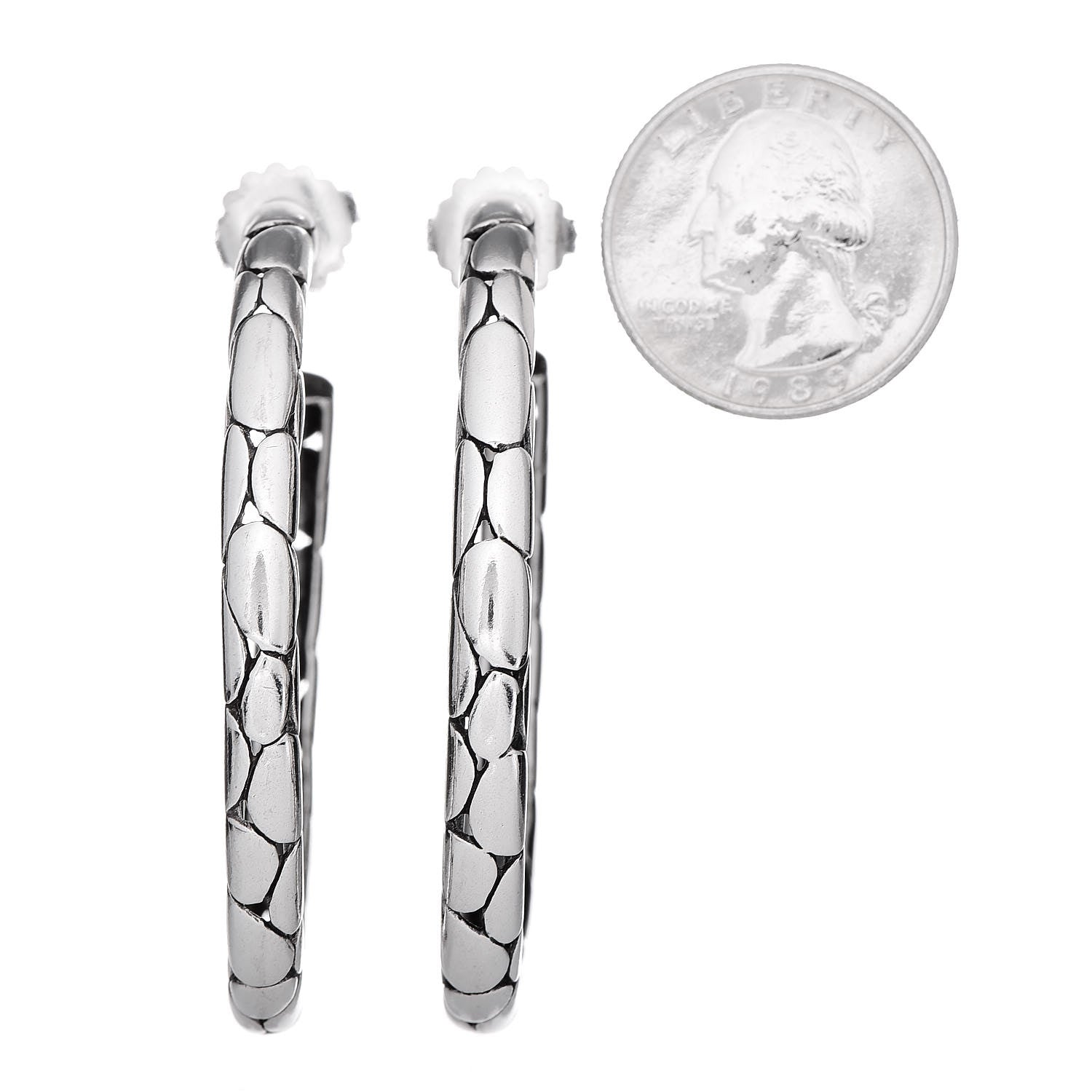 Louis Vuitton JOHN HARDY Sterling Silver Large Kali Hoop Earrings 2 of 3