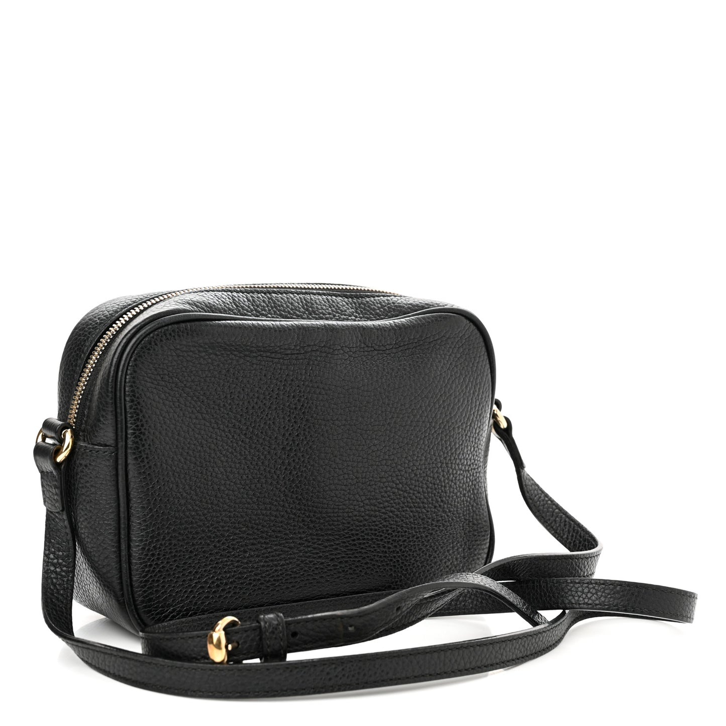 Pebbled Calfskin Small Soho Disco Bag Black