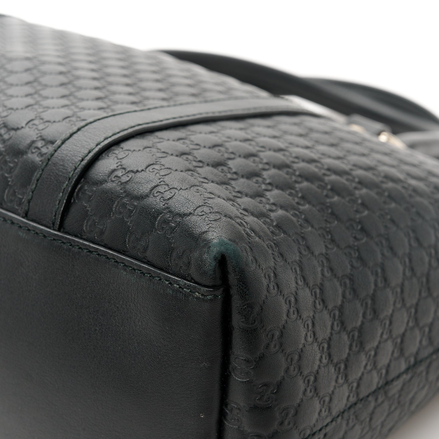 Soft Microguccissima Small Zippered Satchel Black