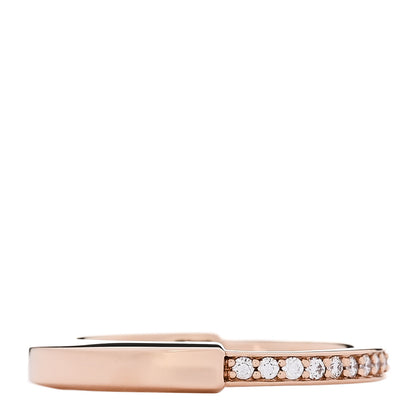 Tiffany 18K Rose Gold Diamond Lock Ring 49 5 1 of 5