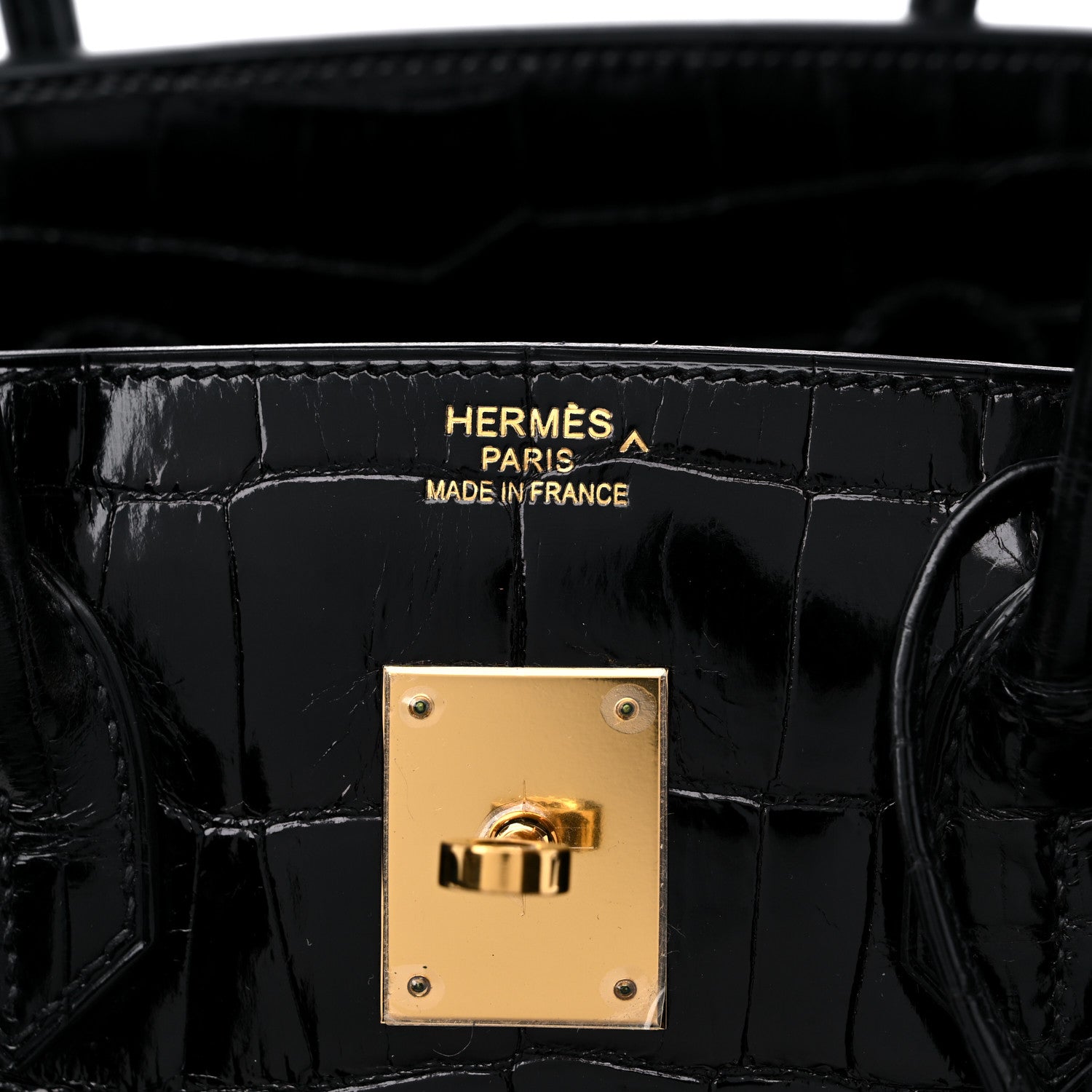 Hermes Shiny Porosus Crocodile Birkin 35 Black 6 of 10