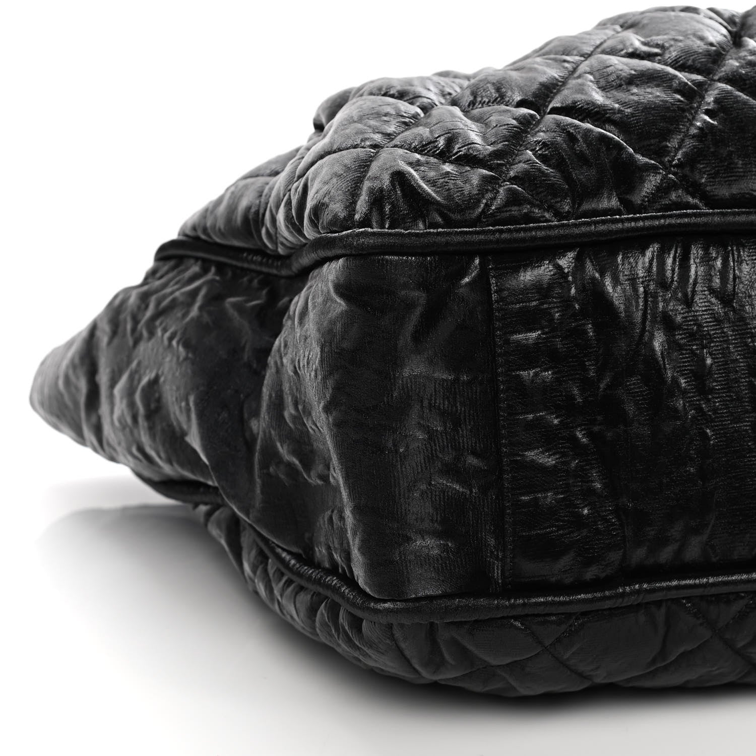 Chanel Crinkled Coated Canvas Le Marais Large Tote Black 7 of 11