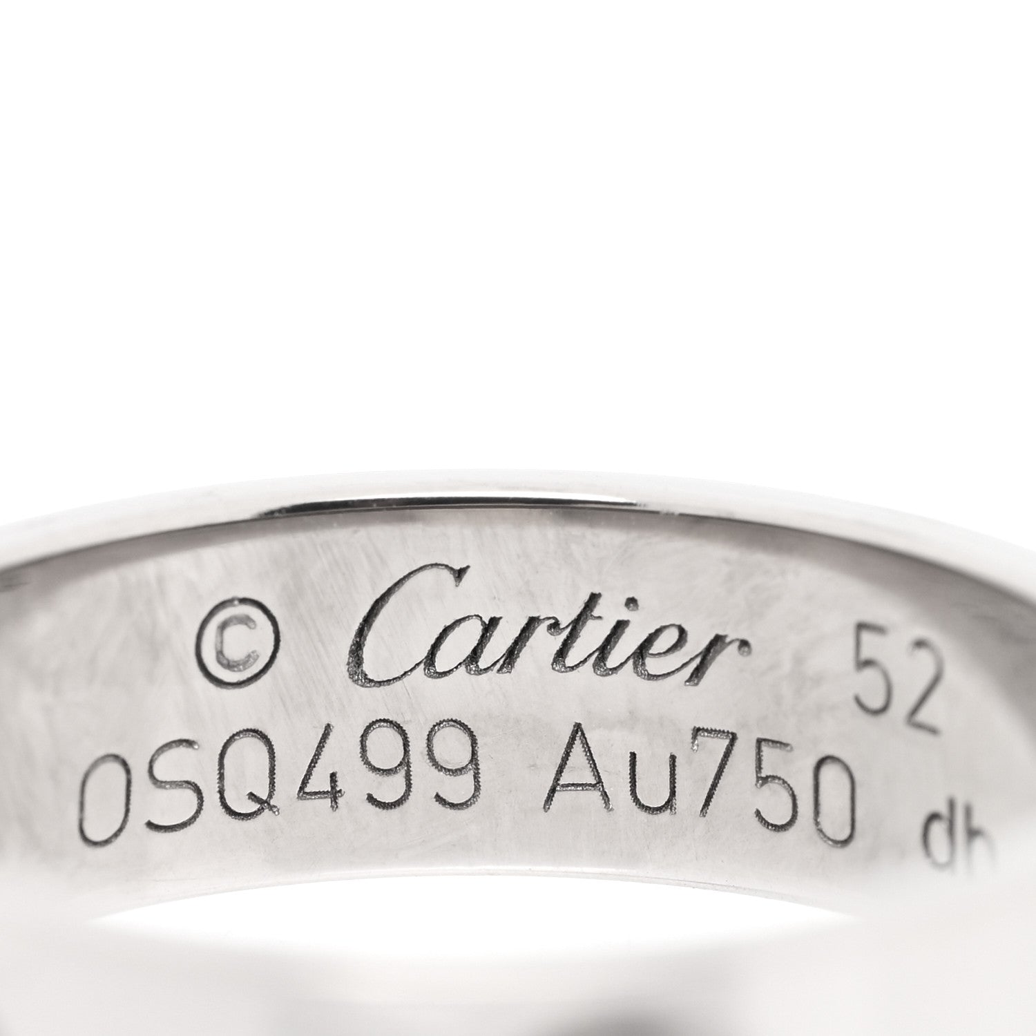 Cartier 18K White Gold 5.5mm LOVE Ring 52 6 4 of 5