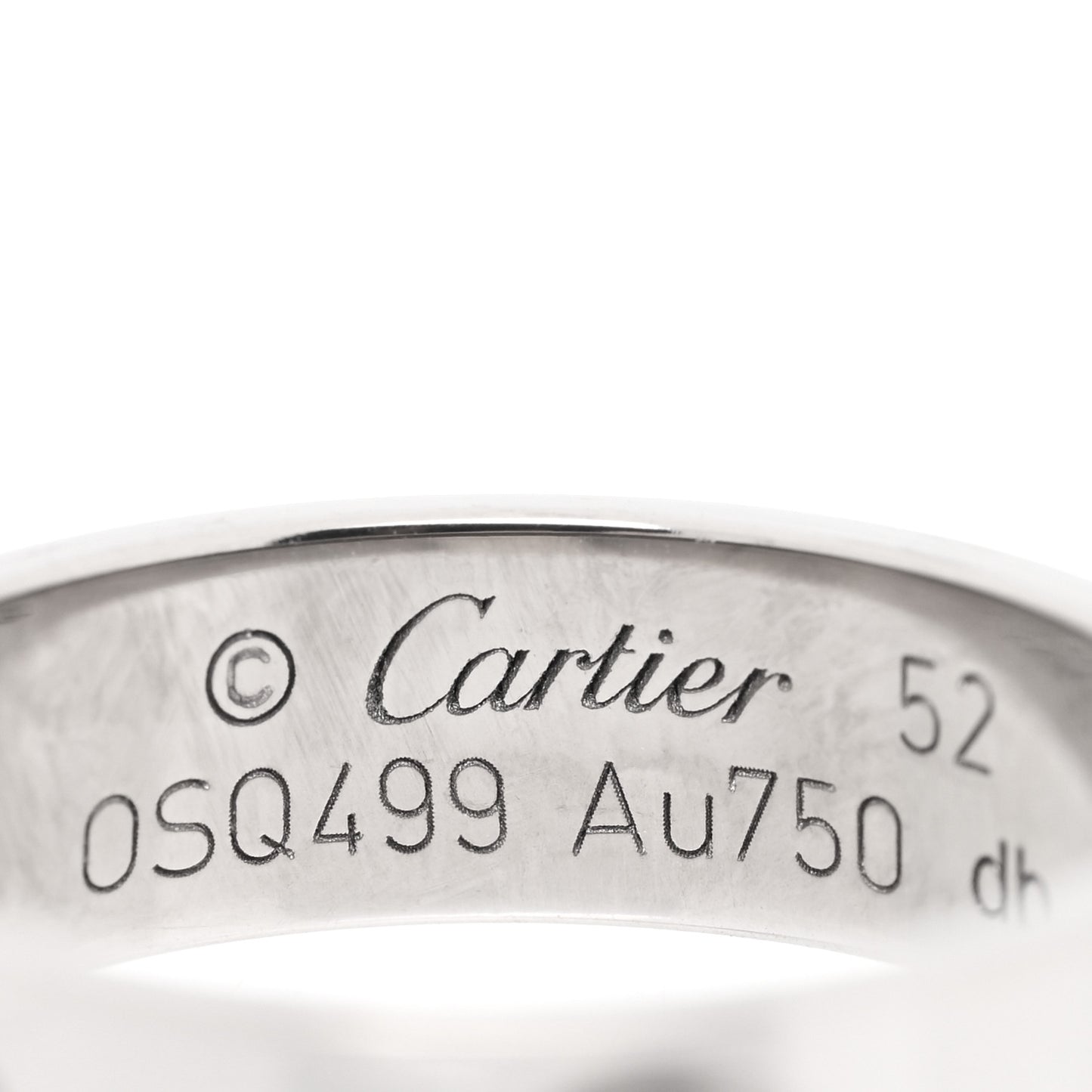 18K White Gold 5.5mm LOVE Ring 52 6