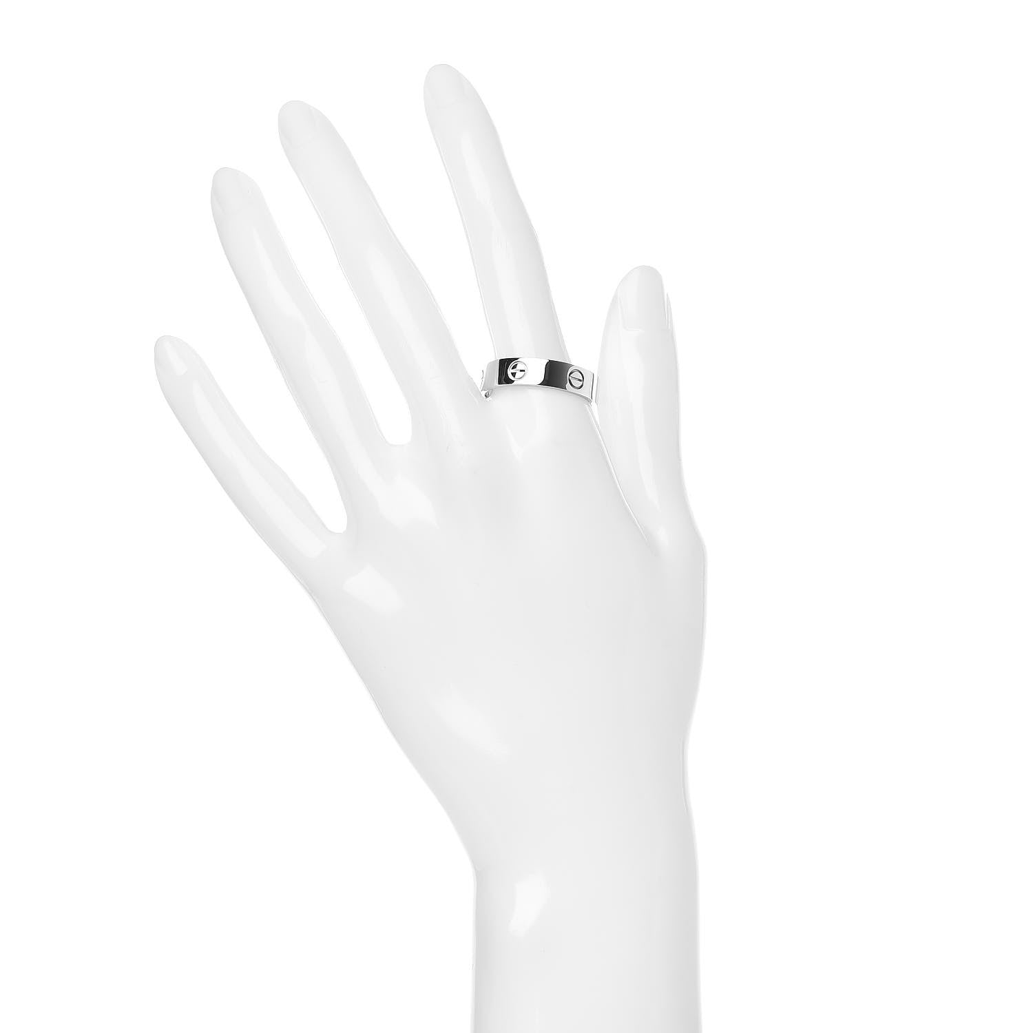 Cartier 18K White Gold 5.5mm LOVE Ring 65 11.25 2 of 4