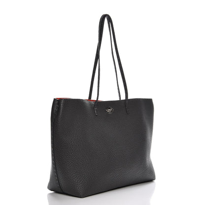 Fendi Cuoio Romano Selleria Bi-Color Large Carla Shopping Tote Asfalto Papavero 3 of 14