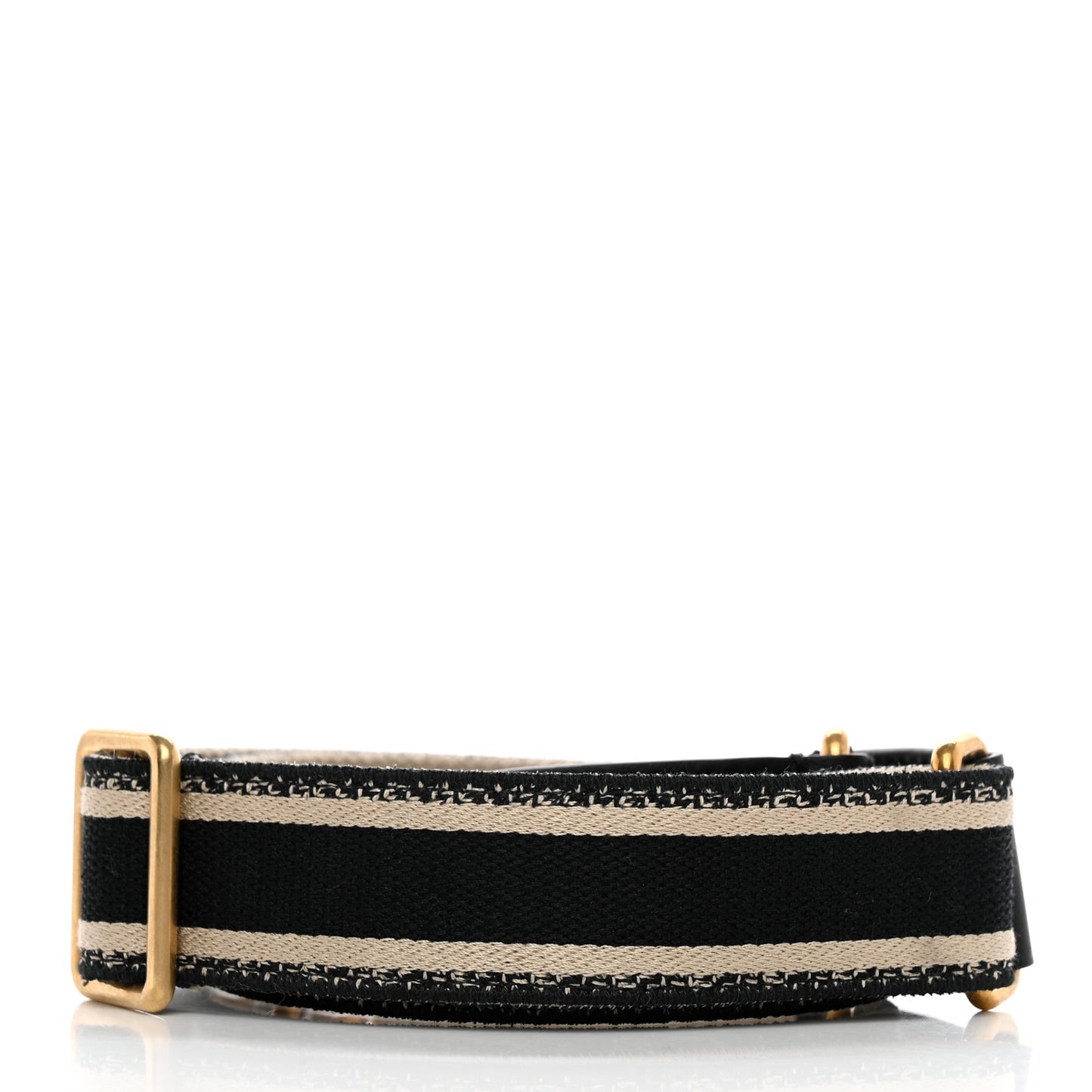 Canvas Embroidered Shoulder Strap Black