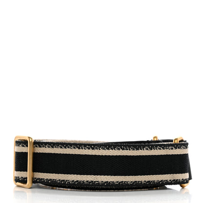 Christian Dior Canvas Embroidered Shoulder Strap Black 2 of 5