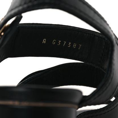 Chanel Goatskin CC Turnlock Sandals 37.5 Black 8 of 9