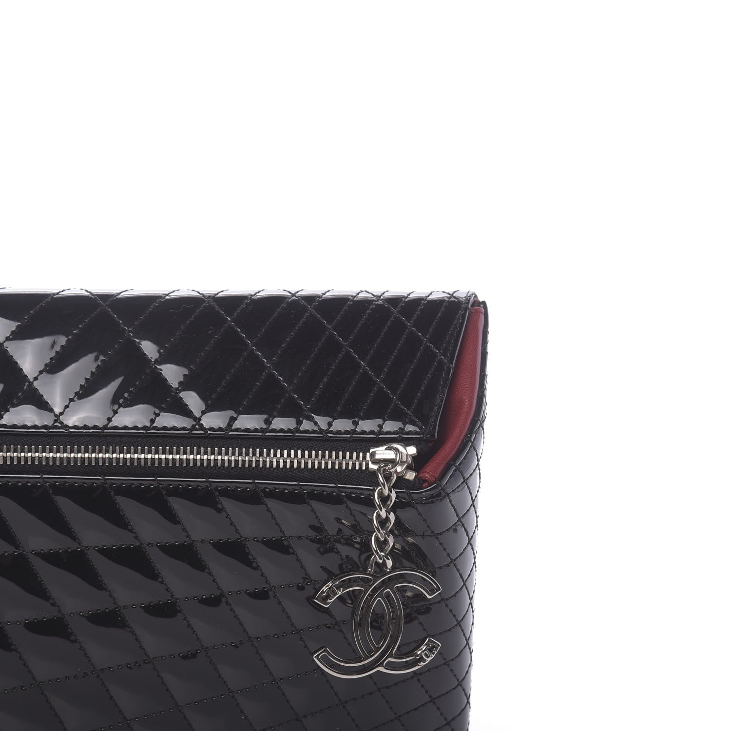 Chanel Patent Geometric Quilted Kaleidoscope Clutch Black 8 of 11