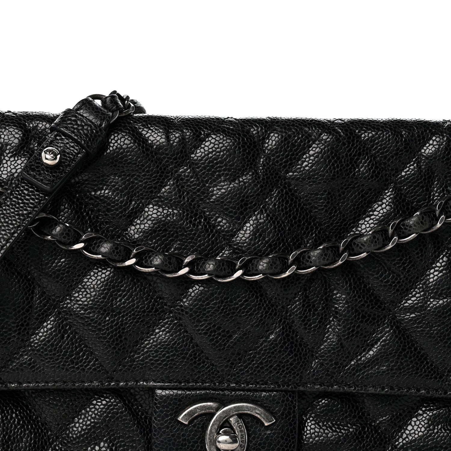 Chanel Crumpled Grained Calfskin Jumbo CC Crave Flap Black 7 of 12