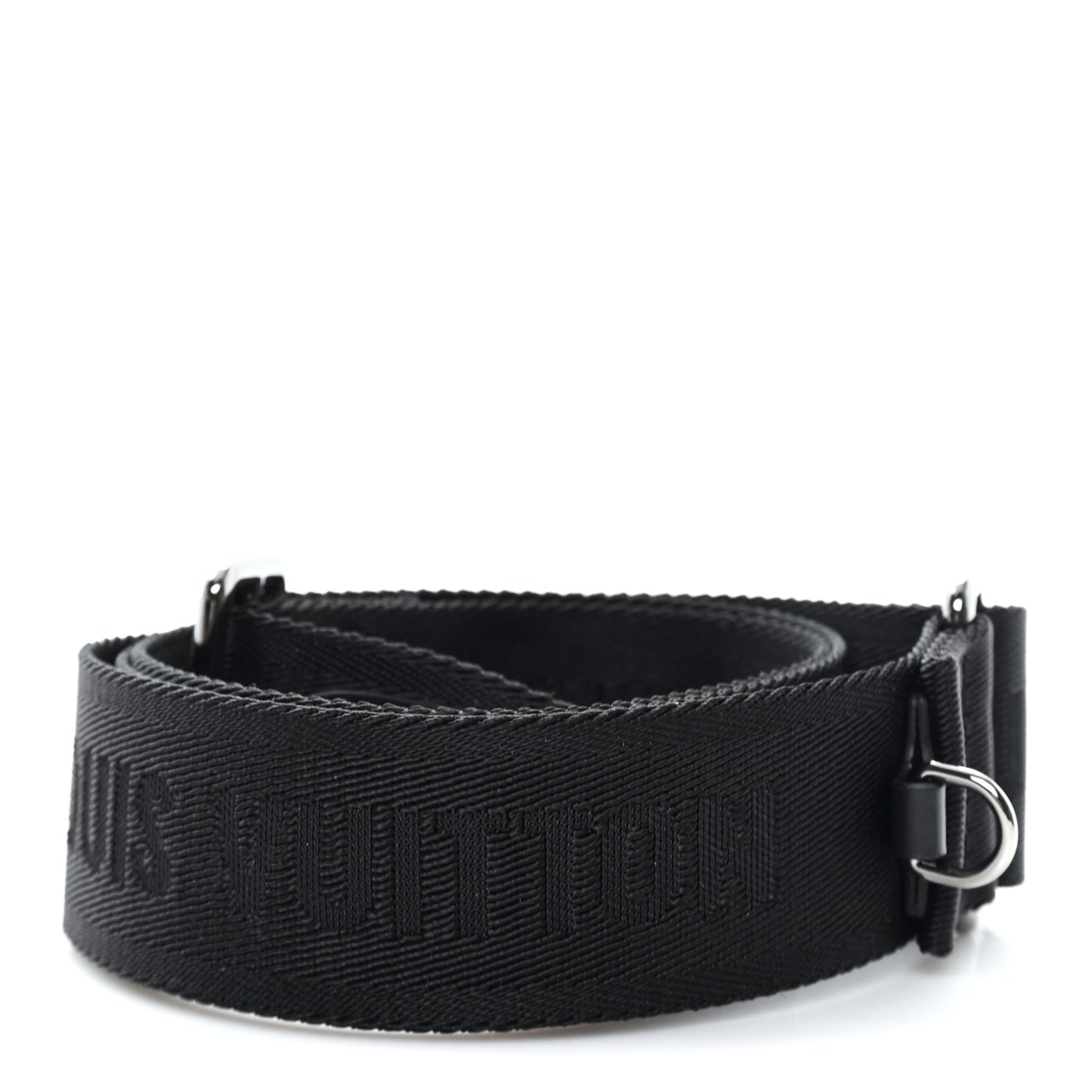 Jacquard Canvas Keepall Bandouliere Adjustable Shoulder Strap Black
