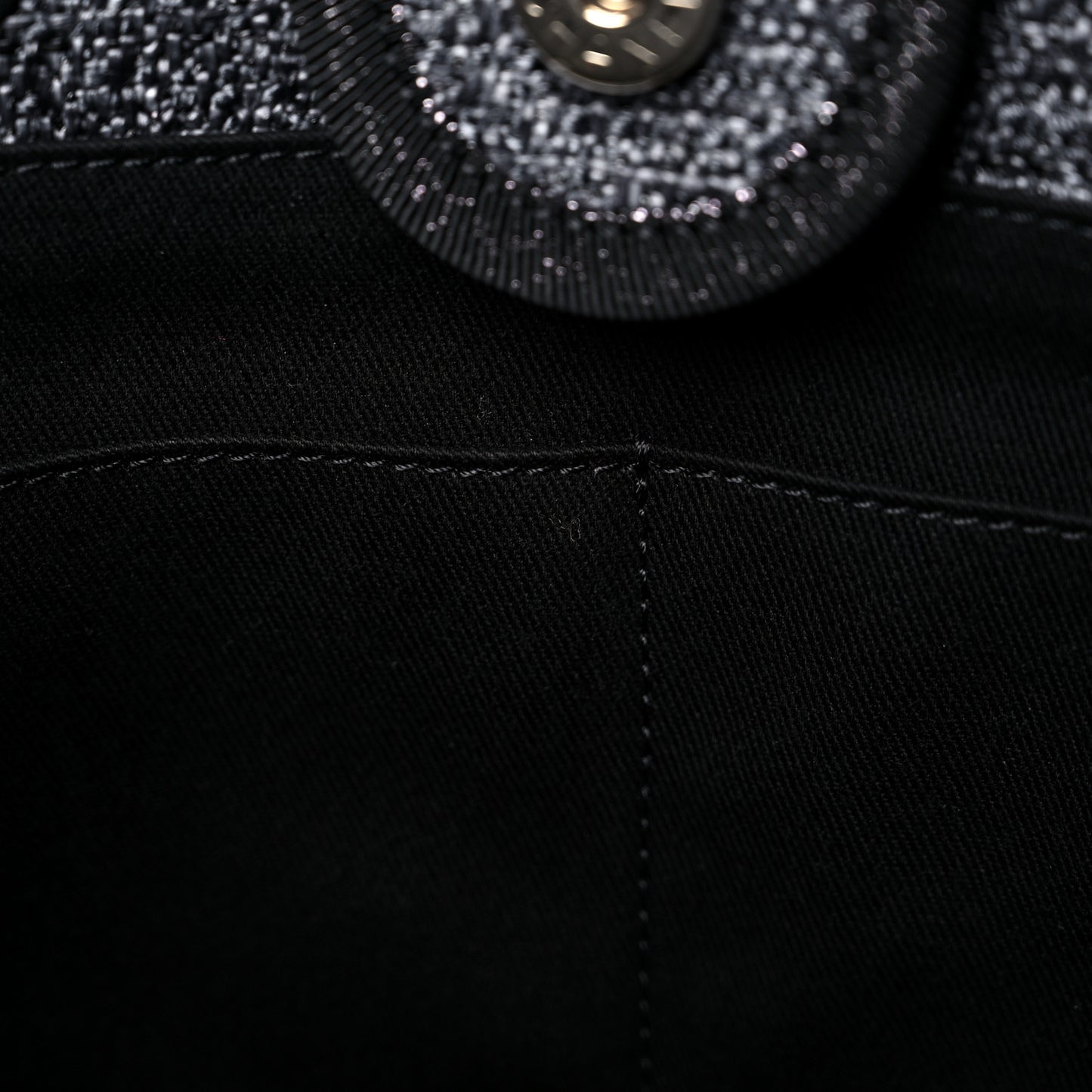 Lurex Boucle Small Deauville Tote Black
