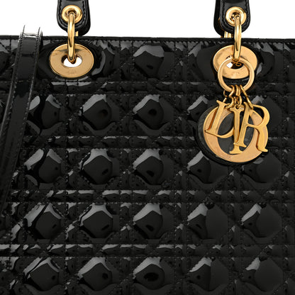 Christian Dior Patent Cannage Large Lady Dior Black 8 of 11