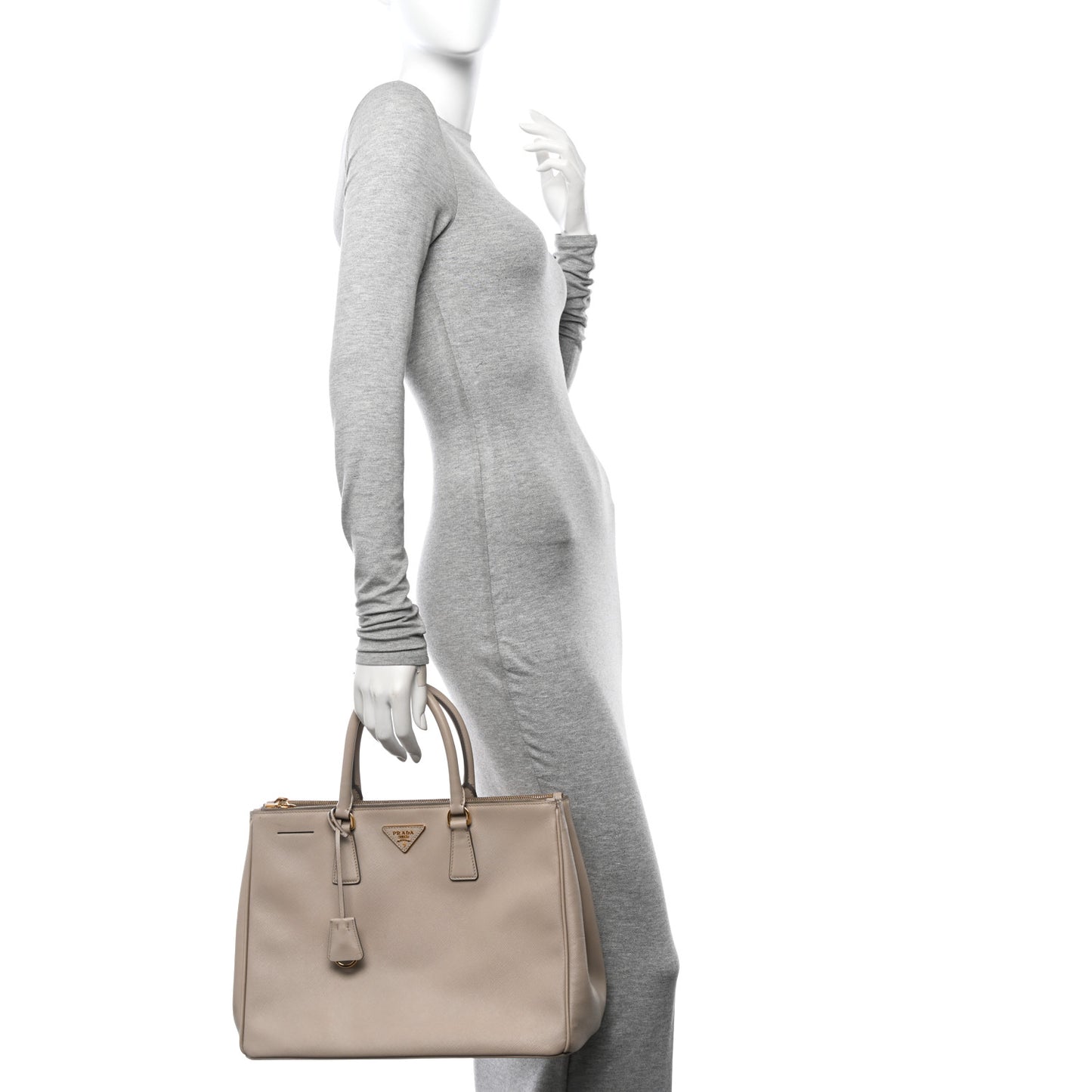 Saffiano Large Galleria Double Zip Tote Pomice