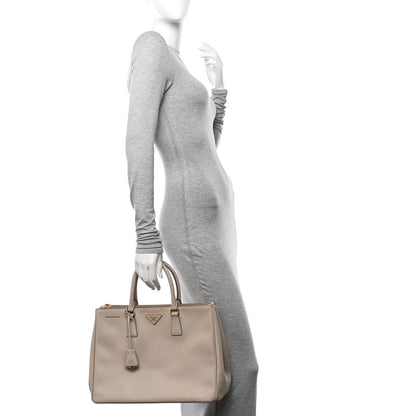 Prada Saffiano Large Galleria Double Zip Tote Pomice 2 of 14
