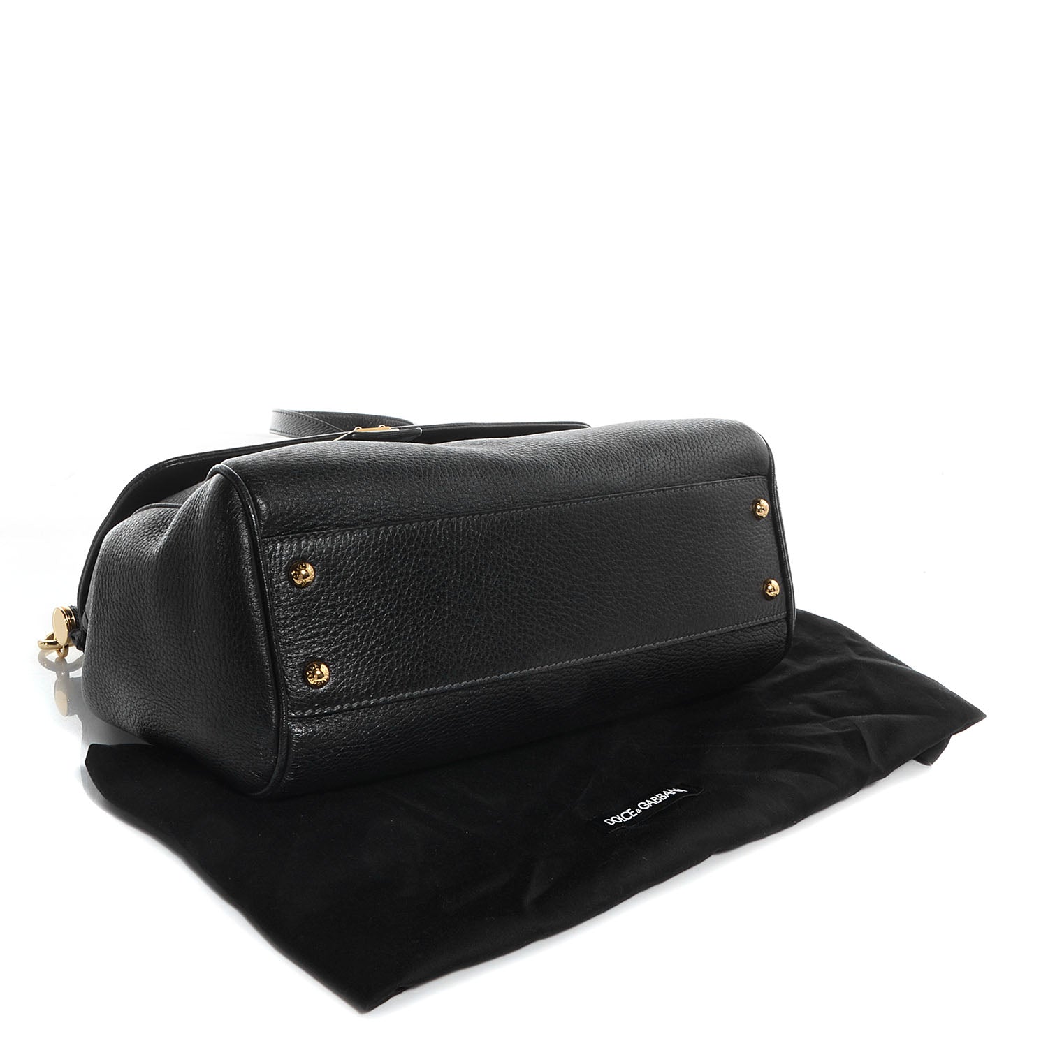 Dolce & Gabbana Grained Deerskin Medium Miss Sicily Satchel Black 4 of 10