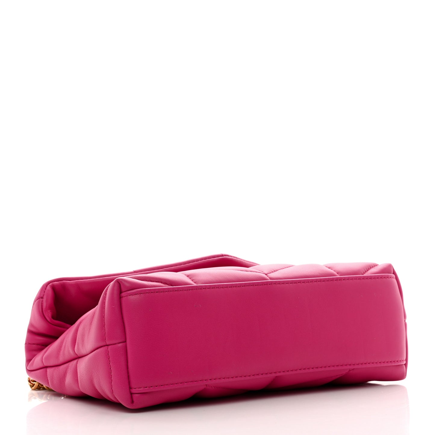 Lambskin Quilted Toy Loulou Puffer Monogram Chain Satchel Bubblegum