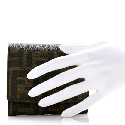 Fendi Vitello Elite Zucca Compact Wallet Tobacco 2 of 12