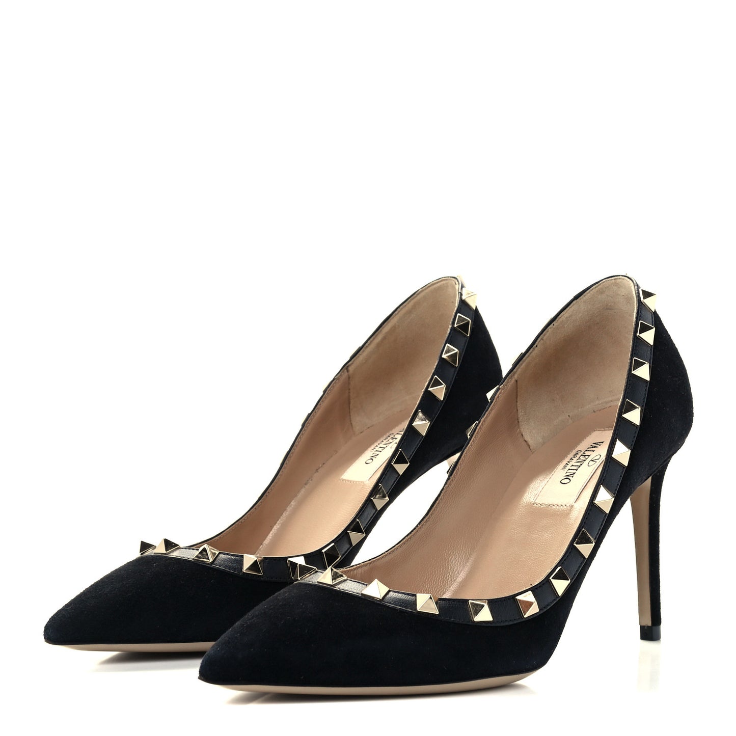 Suede Rockstud 85mm Pumps 37 Black