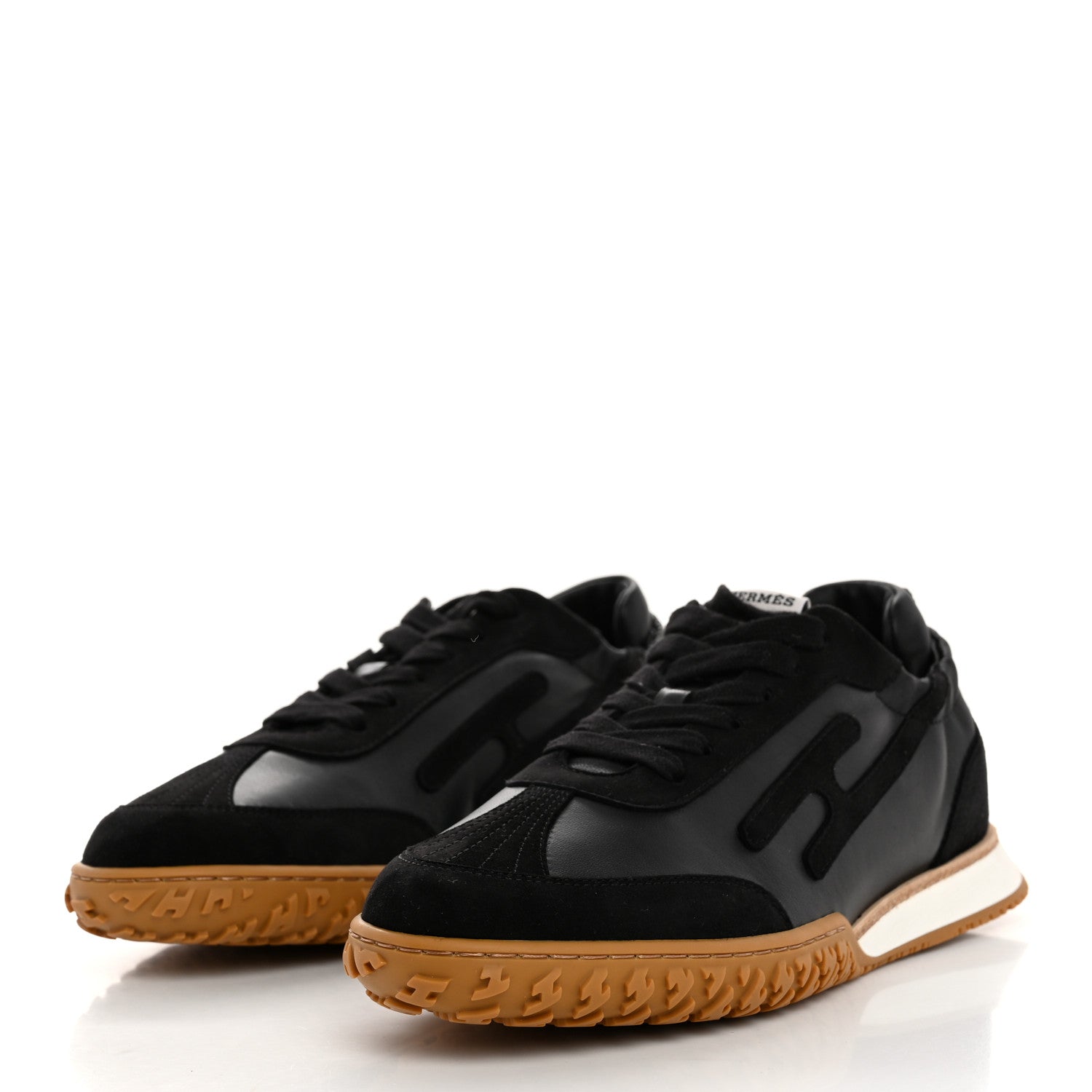 Hermes Nappa Suede Goatskin Jet Sneakers 38.5 Black 3 of 9