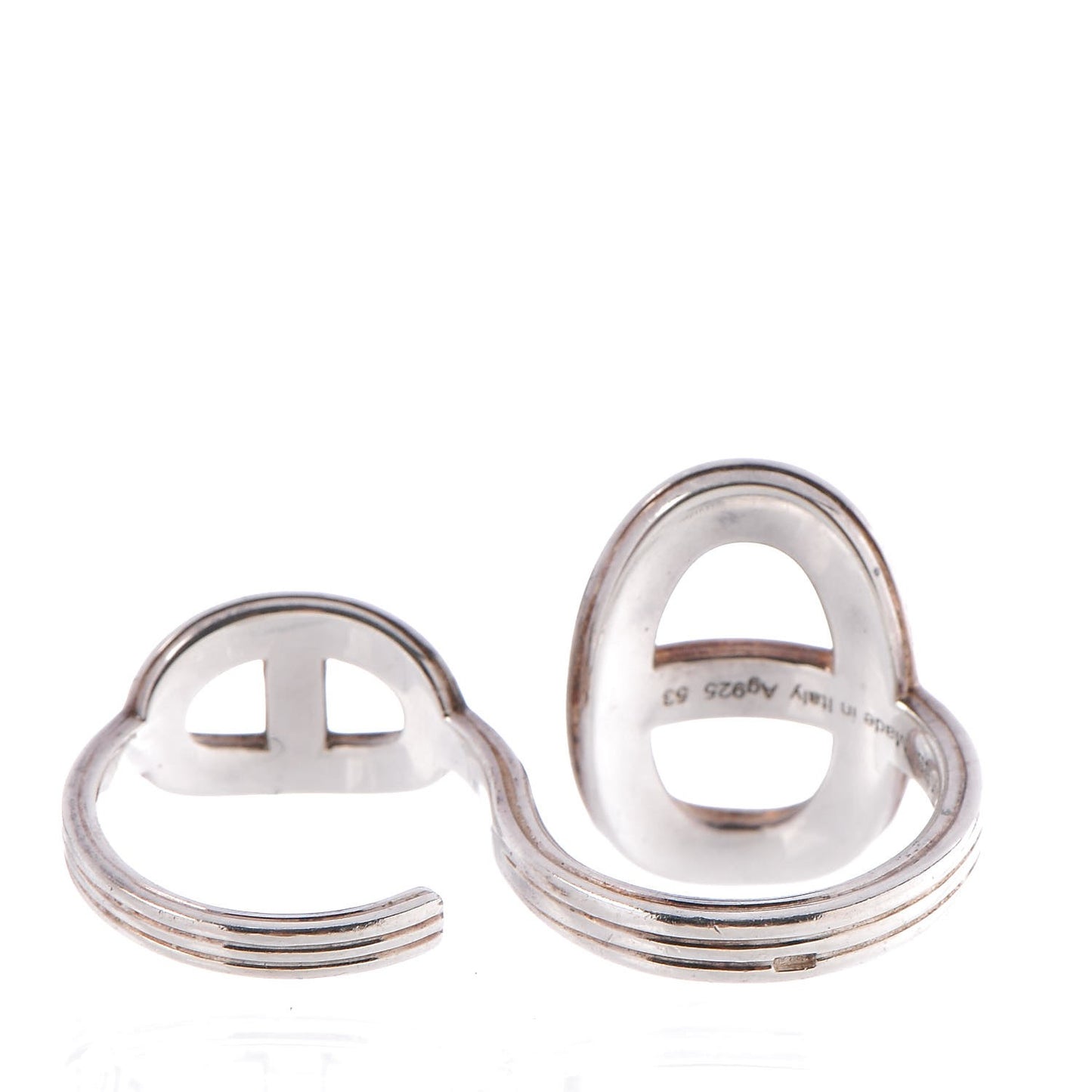Sterling Silver Double Chaine d'Ancre 24 TGM Ring 53 6.25