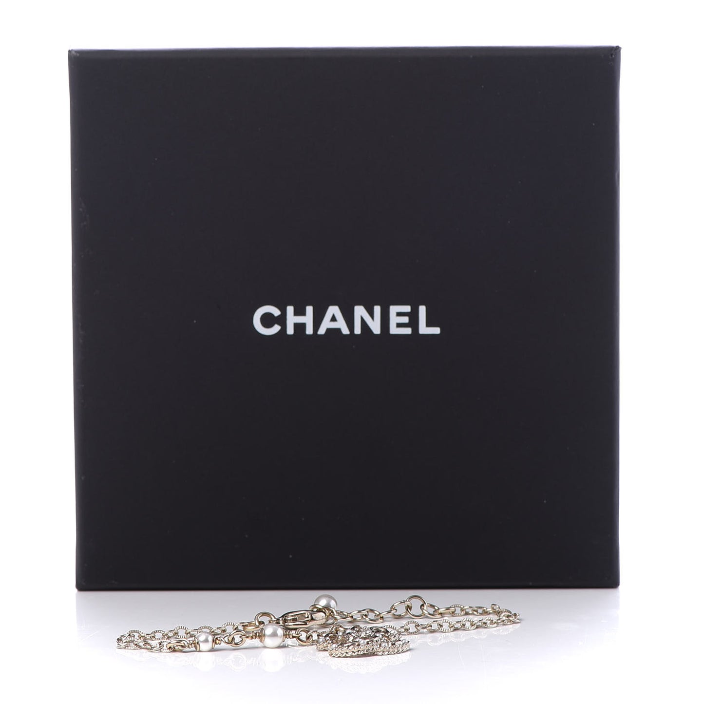 Pearl Crystal CC Bracelet Light Gold