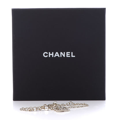 Chanel Pearl Crystal CC Bracelet Light Gold 5 of 5