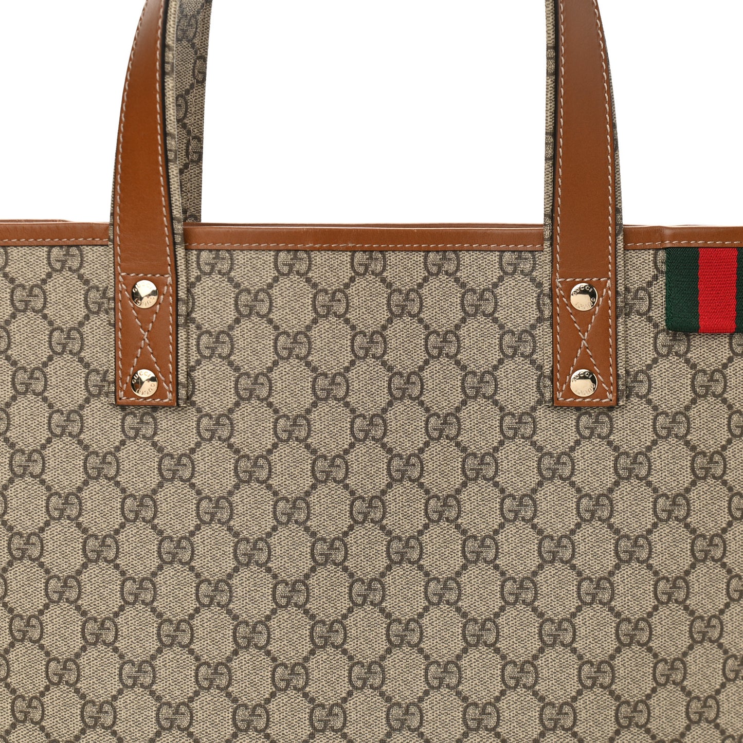 GG Plus Monogram Medium Signature Web Loop Tote Brown