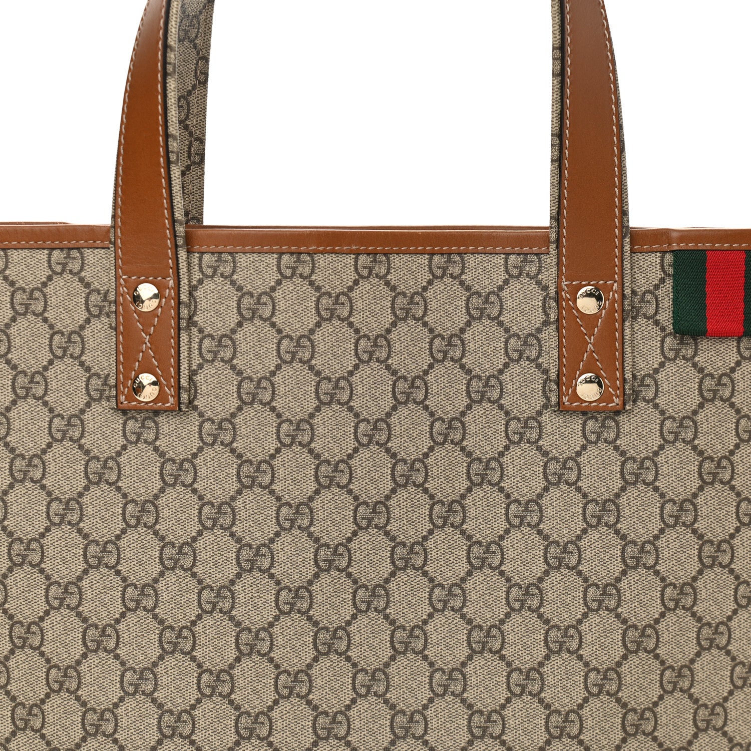 Gucci GG Plus Monogram Medium Signature Web Loop Tote Brown 8 of 11