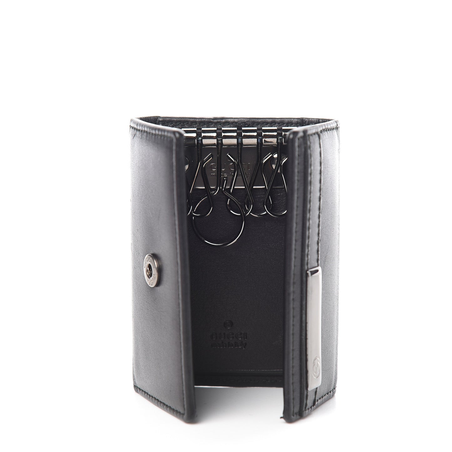 Calfskin 6 Key Holder Case Black