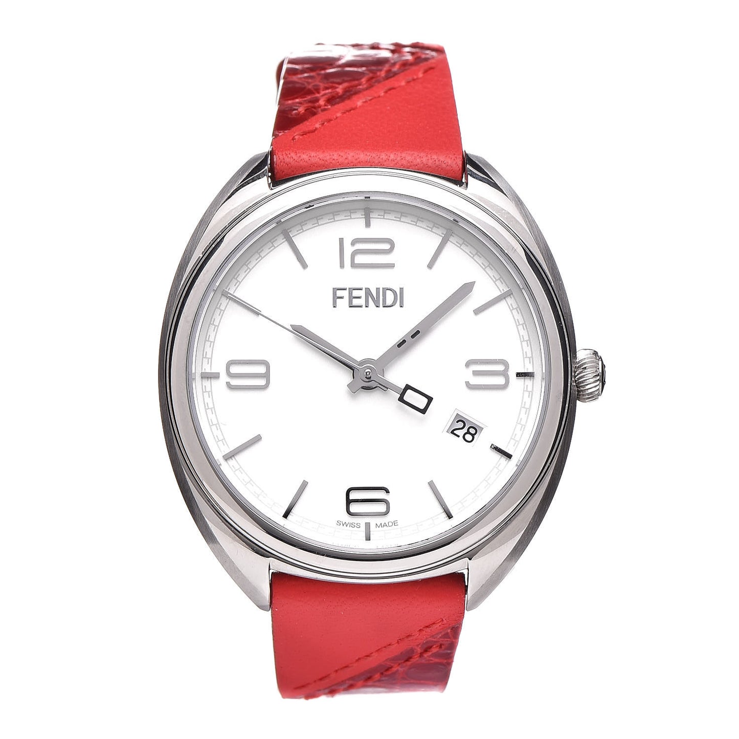 Stainless Steel Calfskin 34mm Momento Date Quartz Watch