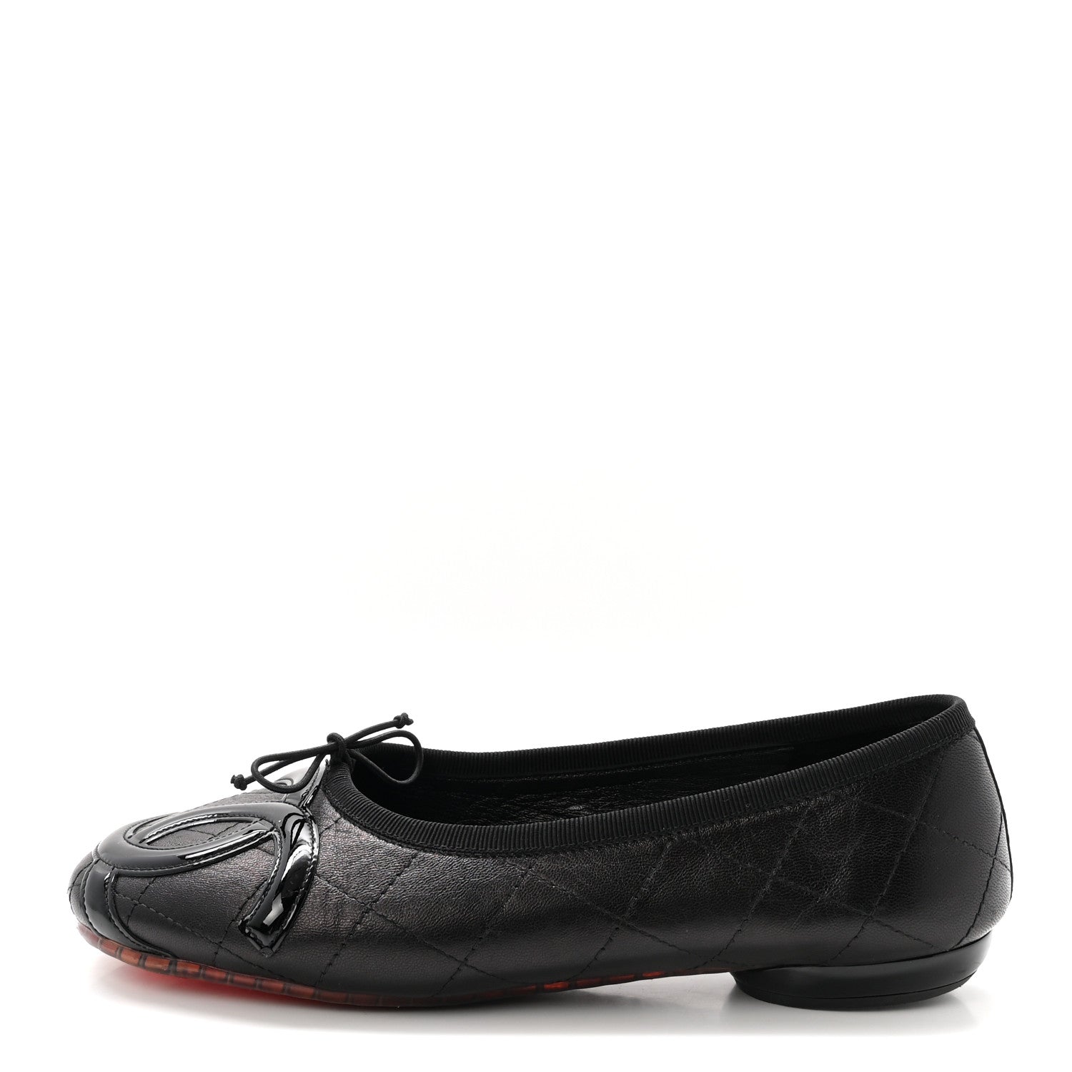 Chanel Lambskin Quilted Cambon Ballerina Flats 36 Black 1 of 9