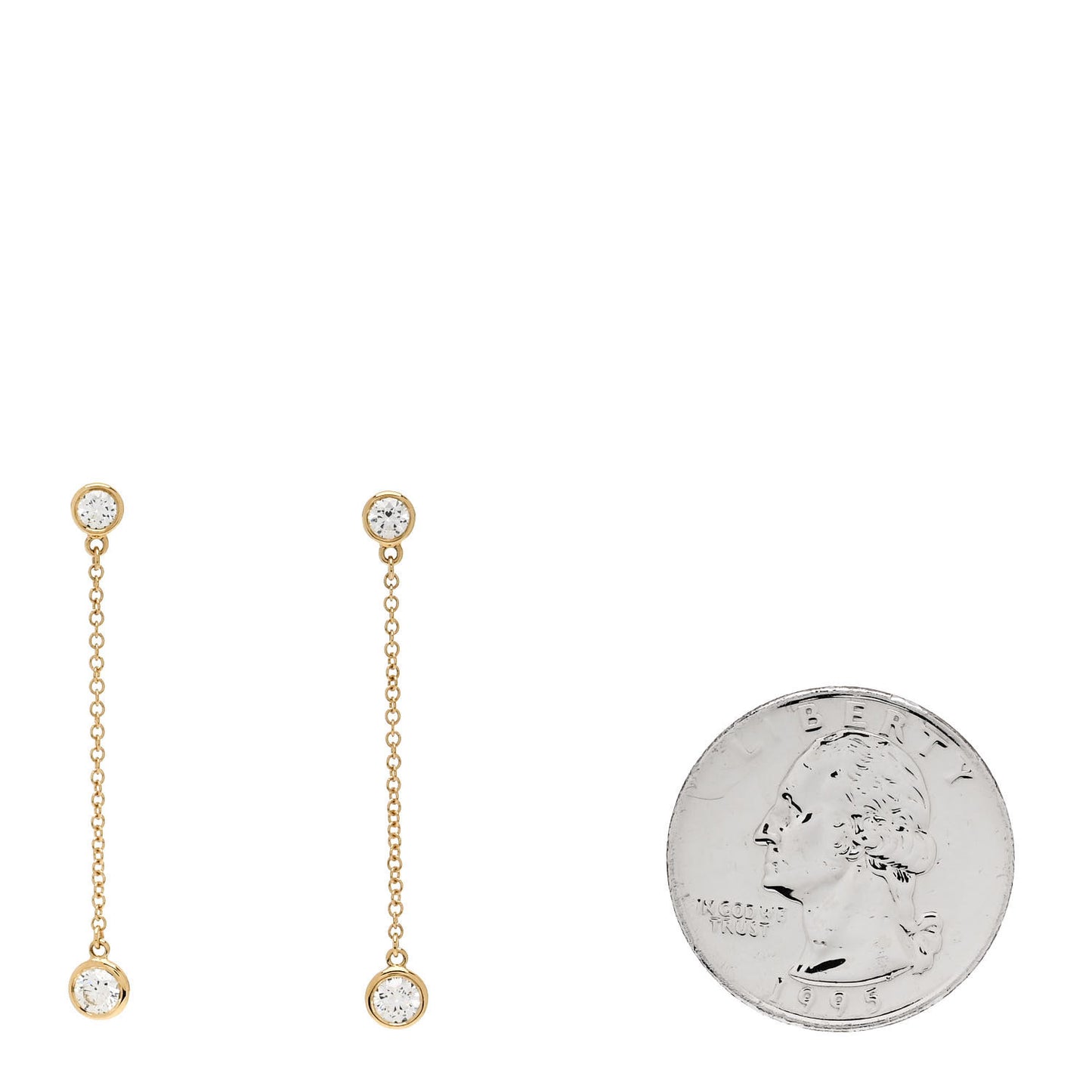 18K Yellow Gold Diamond .39ctw Elsa Peretti Diamonds by the Yard Drop Earrings