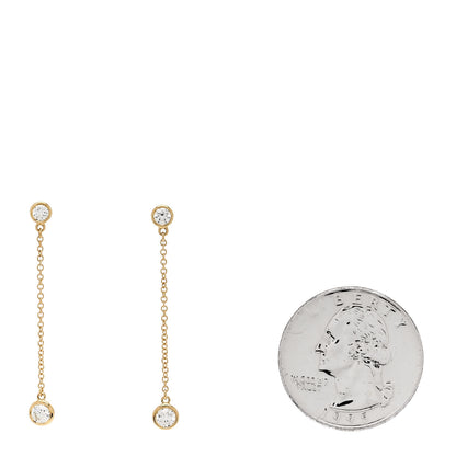 Tiffany 18K Yellow Gold Diamond .39ctw Elsa Peretti Diamonds by the Yard Drop Earrings 2 of 6